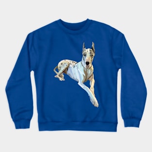 Blue Harlequin Great Dane Dog Crewneck Sweatshirt